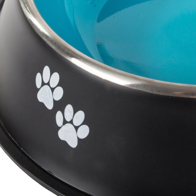 Kovová miska pro psy z protiskluzové gumy 400 ml