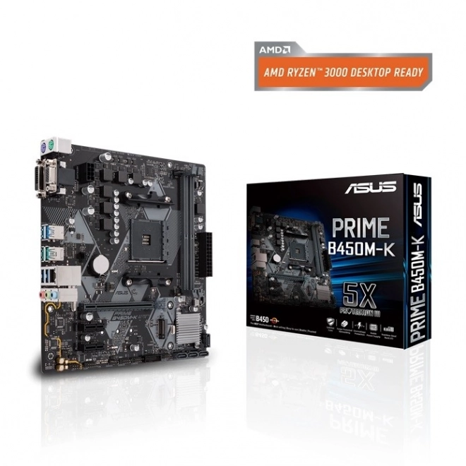 Základní deska PRIME B450M-K II AM4 2D DR4 DVI/DSUB/USB3.1/M.2 mATX