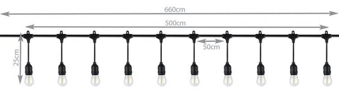 Zahradní girlanda závěsná 5m 24V IP44