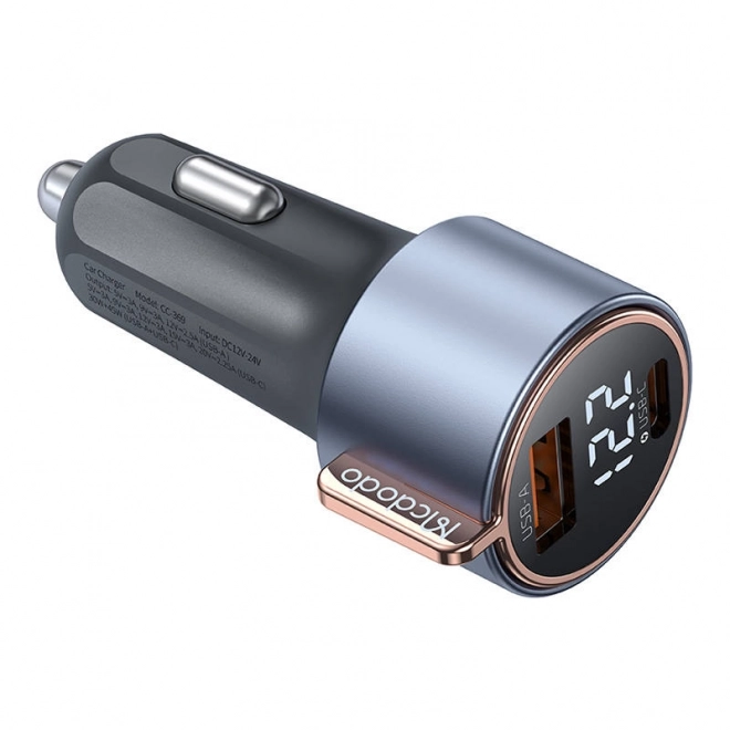 Mcodo CC-5670 75W Digitální displej PD 1*USB-A 1*USB-C Nabíječka do auta