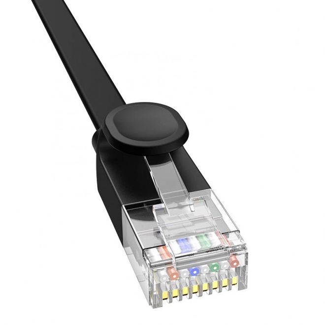 Plochý kabel Baseus Ethernet RJ45, Cat.6, 12 m (černý)