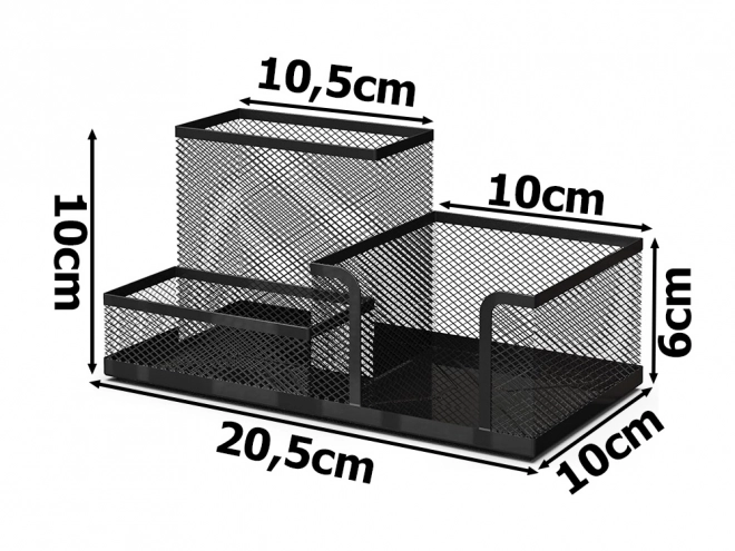 Kovový stolní organizér 3 přihrádky