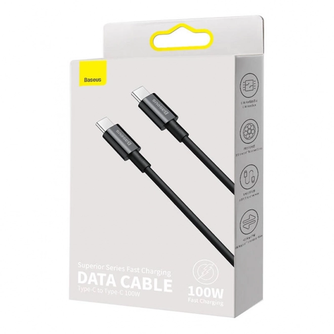 Kabel Baseus Superior Series USB-C na USB-C, 100W, 1m (černý)