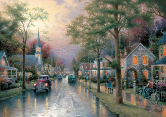 Puzzle Premium Quality 1000 dílků THOMAS KINKADE Ráno v rodném městě