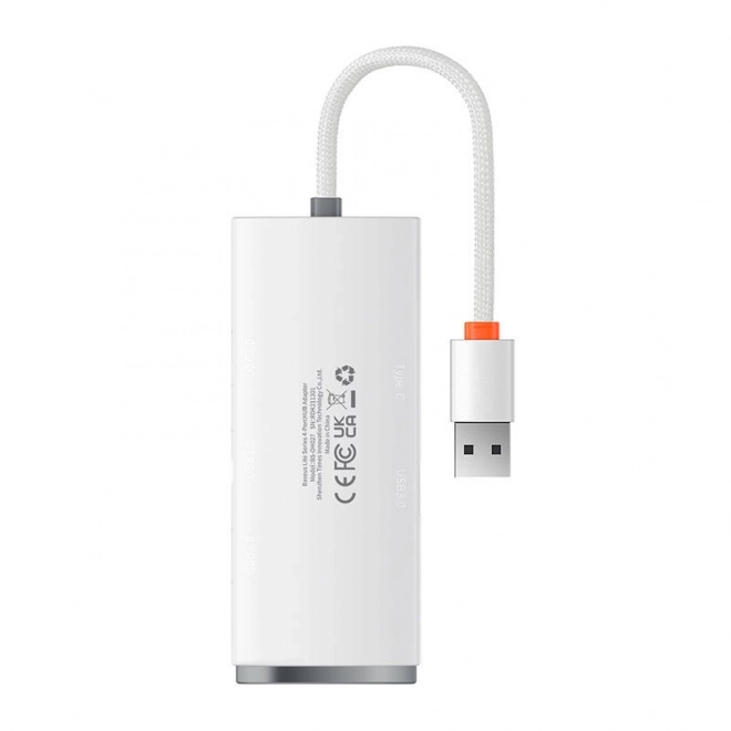 Rozbočovač řady Baseus Lite 4v1 USB na 4x USB 3.0, 25 cm (bílý)