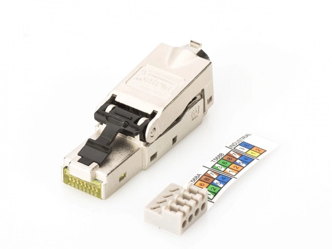 Modulární konektor RJ45 cat.6A, PoE+, 10GbE, STP, stíněný, kovový, bez nářadí, AWG 27-22, záslepka