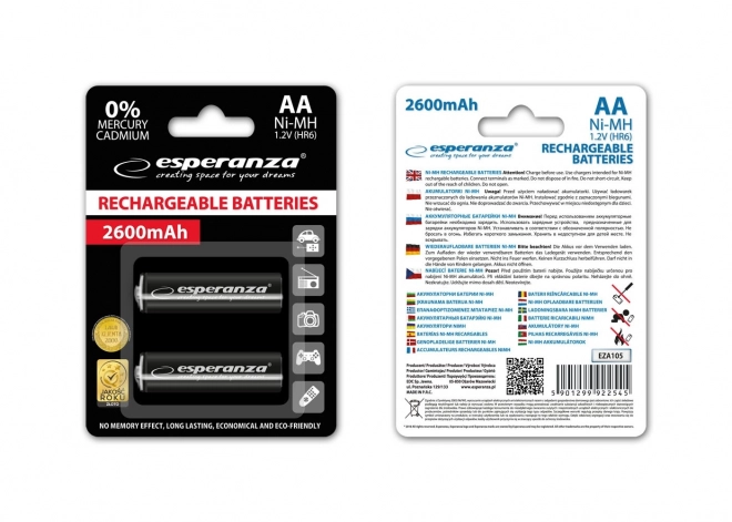 Baterie NI-MH AA 2600mAh černá