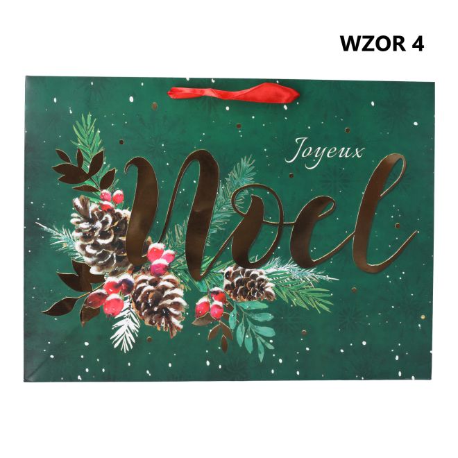 Vánoční dárková taška "Happy Holidays" 42x12x31 cm Mix vzorů