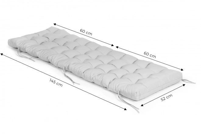 Polštář pro zahradní lehátko šedý 145 x 52 cm ModernHome