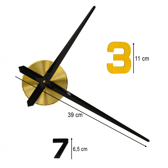 Nálepka nástěnné hodiny 12 číslic 100-120 cm černé ručičky černé