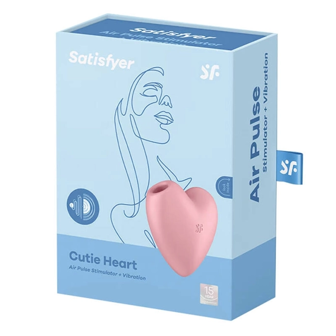 Masážní přístroj na klitoris Satisfyer Cutie Heart Light Red (růžový)