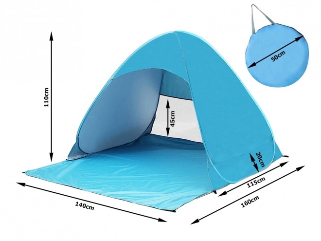 Samoskládací plážový stan s UV ochranou