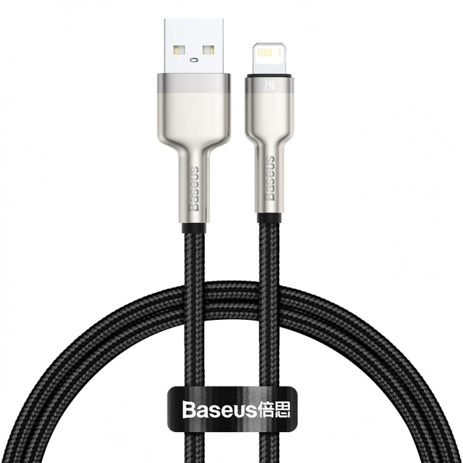 USB kabel pro Lightning Baseus Cafule, 2,4A, 0,25 m (černý)