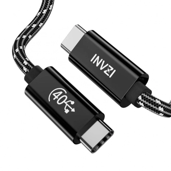 Kabel USB-C / USB4.0, INVZI, INVUSB4, Gen3, 240W, 40Gbps, 2m (černý)