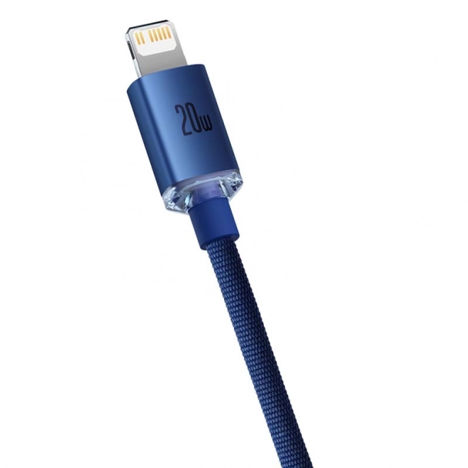 Baseus Crystal kabel USB-C na Lightning, 20W, 1,2 m (modrý)