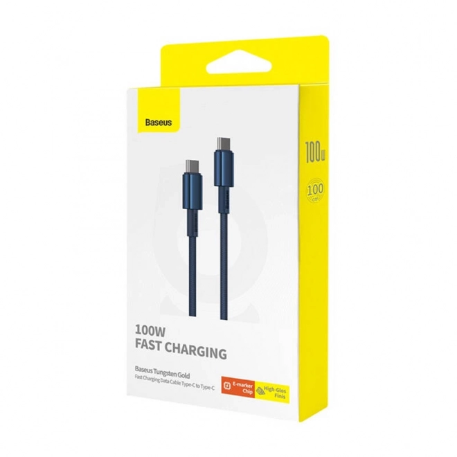 Kabel USB-C na USB-C Baseus Tungsten Gold, 100W, 1m (modrý)