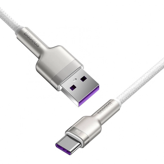 Kabel USB pro USB-C Baseus Cafule, 66 W, 1 m (bílý)