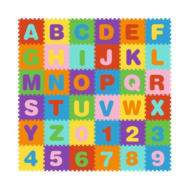 Velká pěnová podložka EVA pro děti písmena čísla 178x178 cm 36 ks.