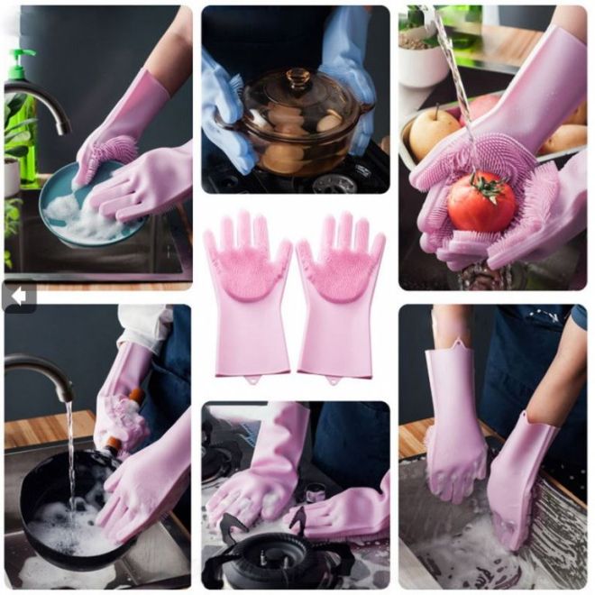 Silikonové rukavice na mytí nádobí – Tyrkysová