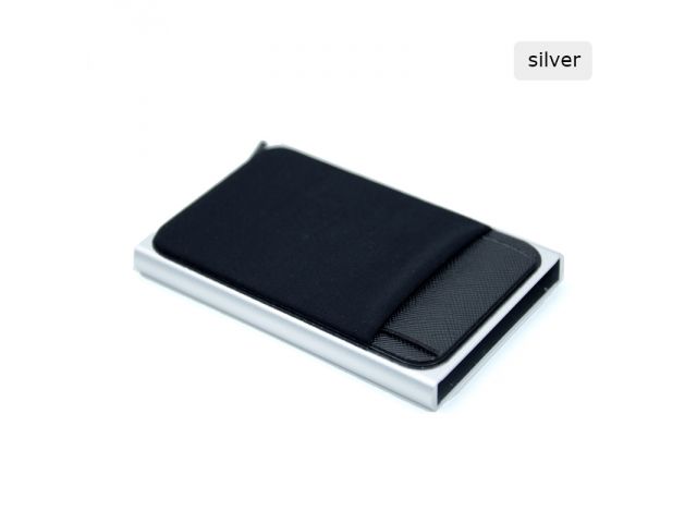 Hliníkové peněženkové pouzdro na karty RFID – Stříbrné