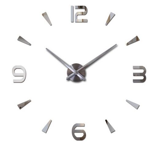 Nástěnné hodiny velké 80-120cm stříbrné 4 číslice