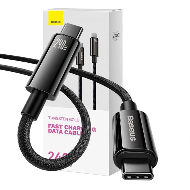 Kabel USB-C na USB-C Baseus Tungsten Gold 240W 2 m (černý)