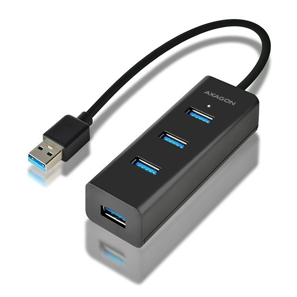 HUE-S2B 4-portový nabíjecí rozbočovač USB 3.2 Gen 1, 30cm kabel, přídavné napájení microUSB