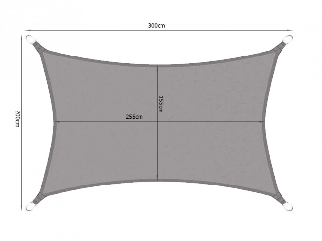 Vodotěsná zahradní sluneční plachta 3x2m