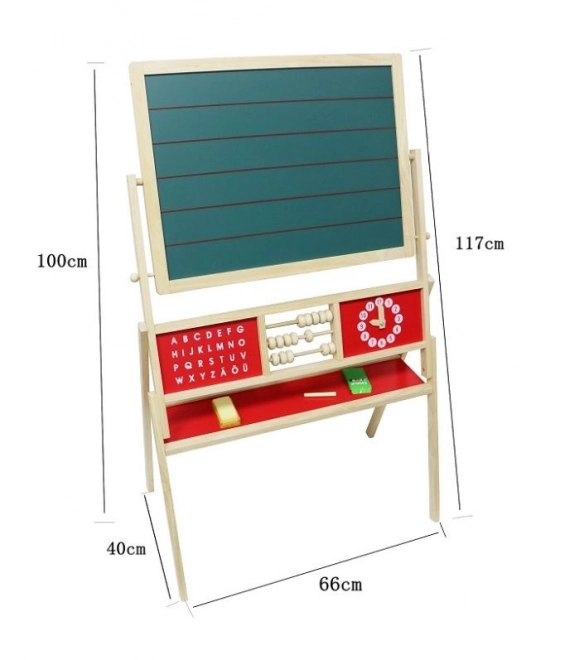 Tradiční dřevěná vzdělávací tabule s počítadlem