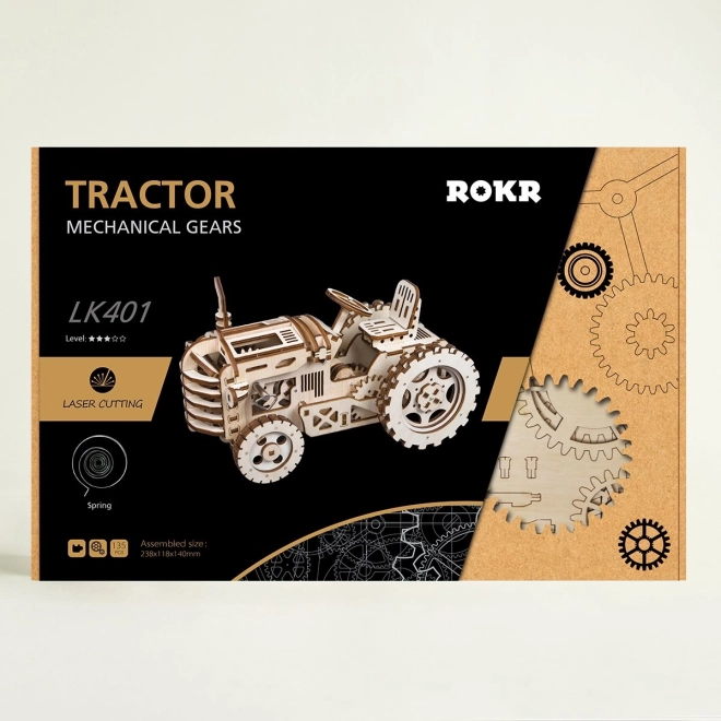 RoboTime 3D dřevěné mechanické puzzle Traktor