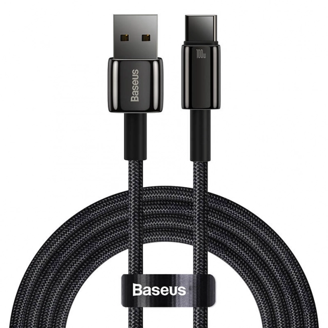 Kabel Baseus Tungsten Gold USB na USB-C, 100 W, 2 m (černý)