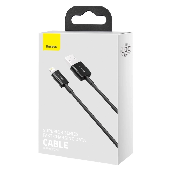 Kabel USB na iP 2,4A 1m (černý)