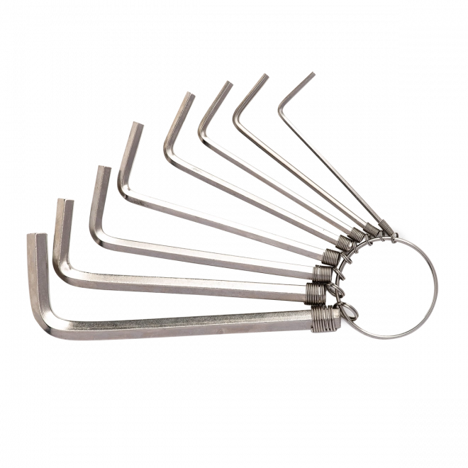 Sady šestihranných klíčů 1,5-6 mm Deli Tools EDL3080 (stříbrné)