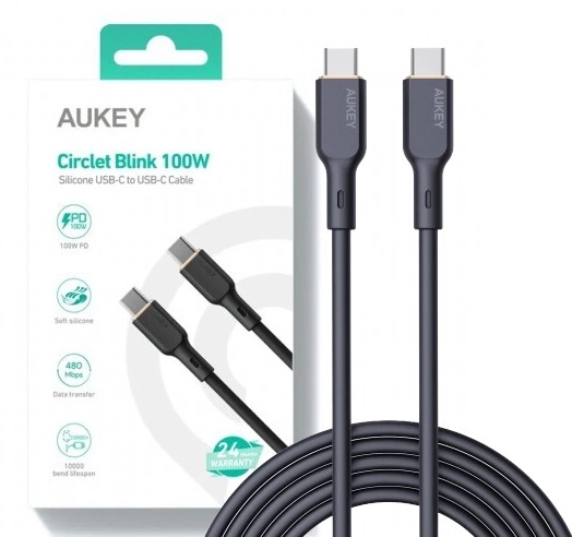 Kabel Aukey CB-SCC102 USB-C na USB-C 1,8 m (černý)