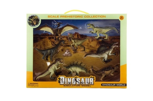 Dinosaurus plast 8ks v krabici 46x34x7cm