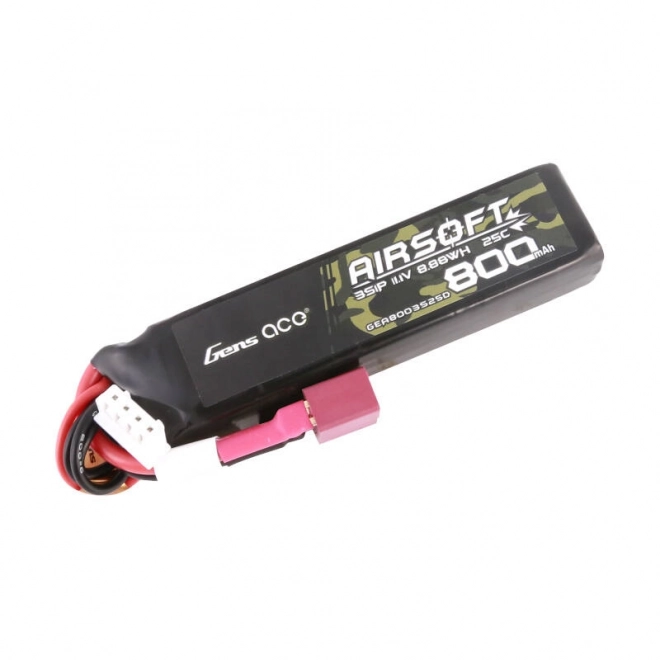 Gens Ace Lipo 800MAH 11.1V 25C 3S1P Airsoft Gun Lipo baterie s T (Deans) konektorem