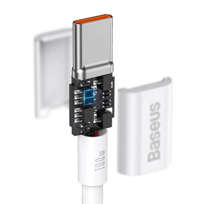 Kabel Baseus Superior Series USB-C na USB-C, 100 W, 2 m (bílý)