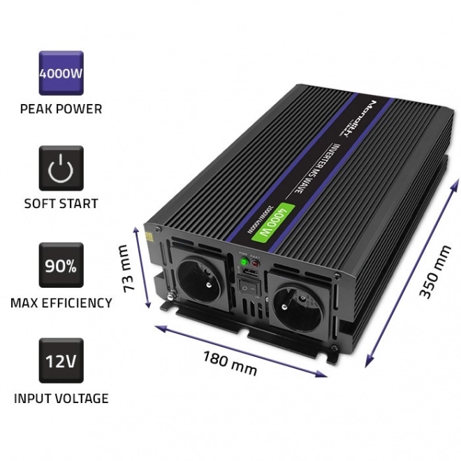 Měnič napětí Monolith 4000 MS Wave | 12V na 230V | 2000/4000W | USB