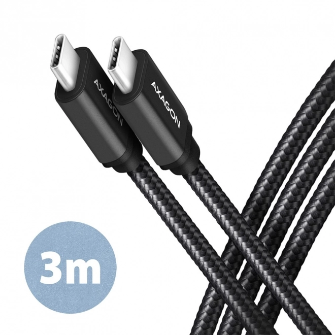 BUCM3-CM30AB USB-C - Kabel USB-C, 3,0 m, PD 60W, 3A, ALU, opletený, černý