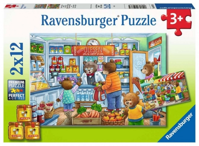 Puzzle 2x12 dílků V supermarketu