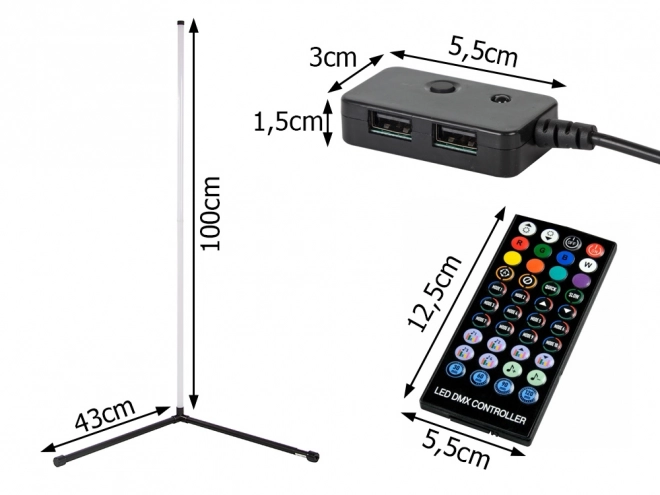 Stojací LED lampa 1m