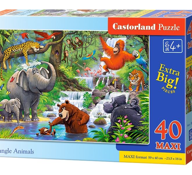 CASTORLAND Puzzle 40 dílků Maxi Jungle Animals - Jungle Animals 4+
