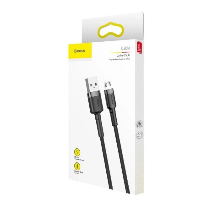 Kabel Baseus Cafule Micro USB 2,4A 0,5m (šedo-černý)