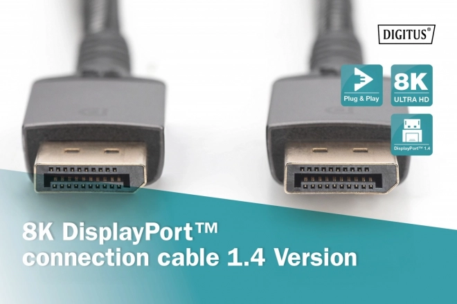 Propojovací kabel PREMIUM DisplayPort 8K60Hz UHD DP/DP M/M 3 m černý