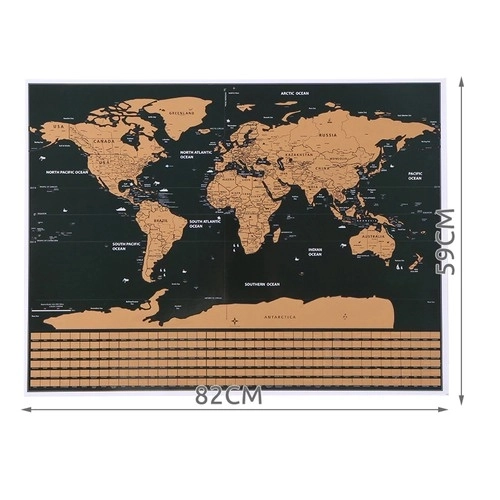 Mapa světa - stírací karta s vlajkami + příslušenství 23442