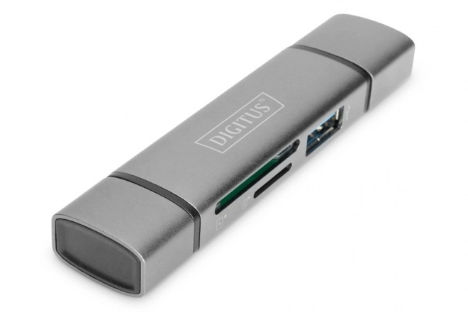 Čtečka paměťových karet 3 porty USB typu C/ USB 3.0 SuperSpeed SD Micro SD HQ hliníková šedá