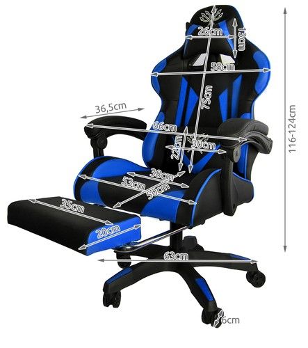 Herní židle Malatec modro-černá