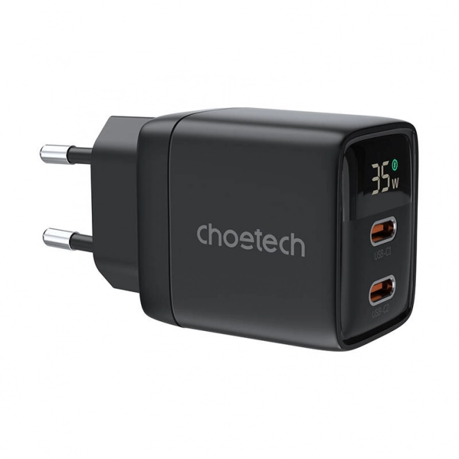 Nástěnná nabíječka GAN3 USB-C+C PD35W Choetech PD6051 (černá)