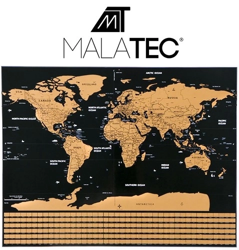 Mapa světa - stírací karta s vlajkami + příslušenství 23442