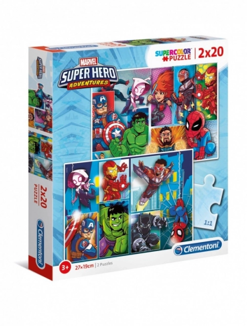 Clementoni puzzle Superhrdinové Marvel 2x20 dílků